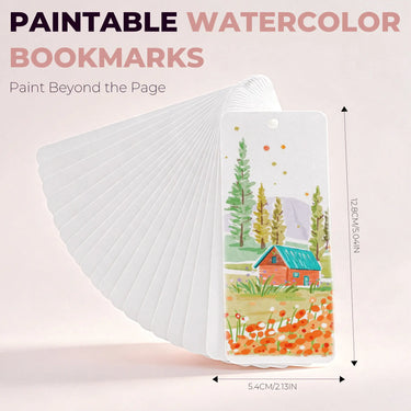 Fuumuui Paintable Watercolor Bookmarks - 5.04" x 2.13"