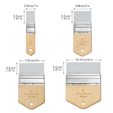 Fuumuui Versatile Silicone Big Flat Paint Brush Set - Short Handle