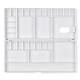 Fuumuui Watercolor Palette Folding Paint Tray Plastic Painting Pallet with 31 Compartments, Thumbhole and Brush Holders, White