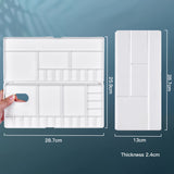 Fuumuui Watercolor Palette Folding Paint Tray Plastic Painting Pallet with 31 Compartments, Thumbhole and Brush Holders, White