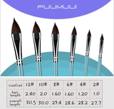 Fuumuui Sable Watercolor Brushes, 6pcs Professional Cat's Tongue Filbert Artist Paint Brushes for Watercolor, Acrylic & Oil Gouache