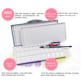 Palette d'aquarelle Fuumuui, boîte de mélange ouverte en résine ABS blanche avec 33 godets, retenant l'humidité, facile à nettoyer, pour les artistes et le croquis.