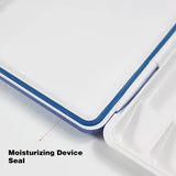 Palette d'aquarelle Fuumuui dotée d'un joint de dispositif d'hydratation bleu pour garder les peintures fraîches.