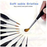 Fuumuui 10pcs Sable Watercolor Brushes Set