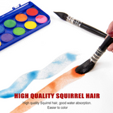 Fuumuui Squirrel Hair Mop Round Fine Tip Detail Artist Paintbrush