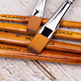 Fuumuui  6Pcs Synthetic Nylon Flat Paint Brush Set