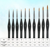 Fuumuui 10pcs Sable Watercolor Brushes Set